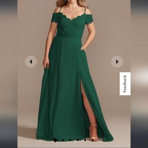 Off the shoulder long bridesmaids dress